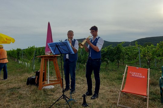 Flügelhornduo Sauer am Sonntag auf Abschnitt A, © Wienerwald Tourismus